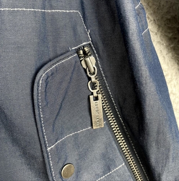 Nikki Jones Montreal Jacket Chambray Blue Lightweight Cinched Waist - Picture 5 of 6